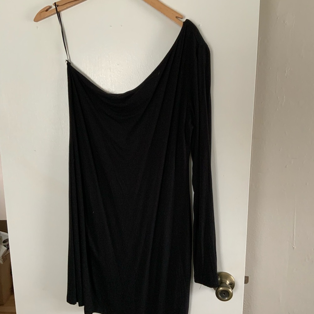 Reformation Black One Shoulder mini Dress